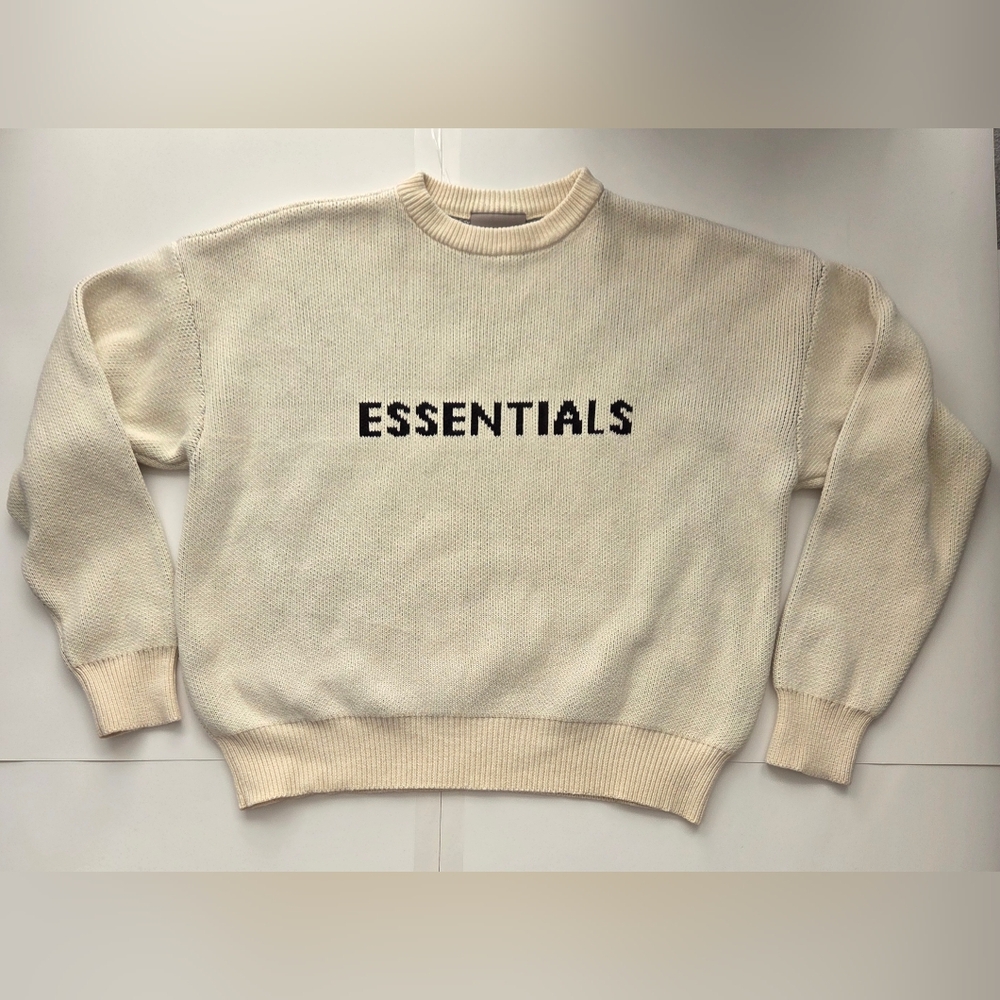 Fear of God Essentials Knit Sweater Stone/Oat Size Small Unisex OS GUC